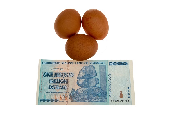Zimbabwe 100 trillion dollar note buying 3 eggs