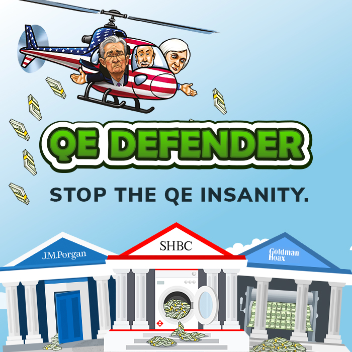 Play the QE Defender and defeat the bullion banks!