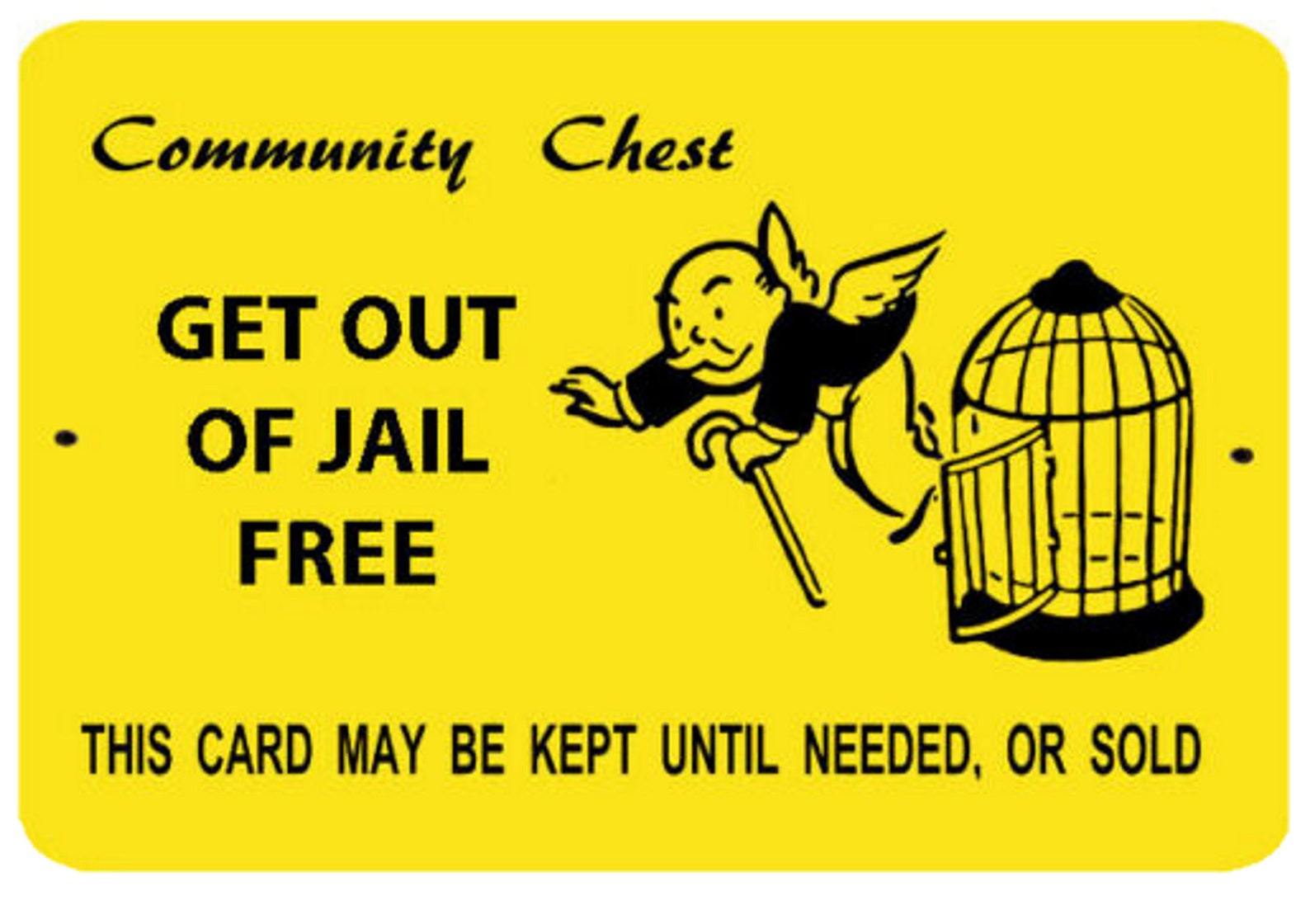 Get Out Of Jail Free Card Editable Template