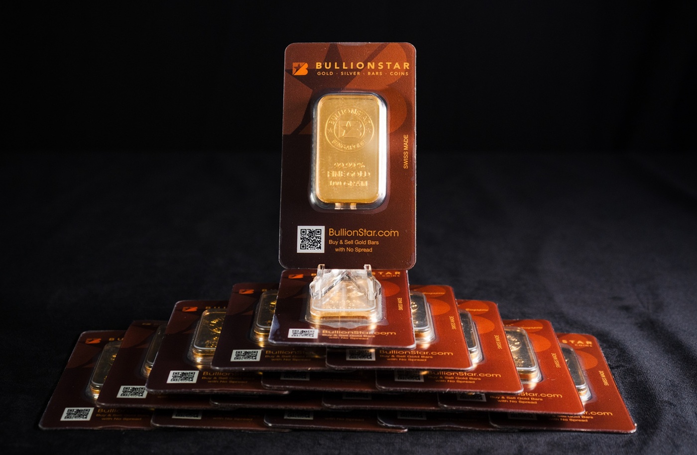 BullionStar 100g No-Spread gold bars