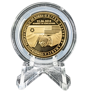 2018 1/2 oz Singapore Mint Gold Trump-Kim Summit Proof Coin - Total 1/2 oz Gold (Pre-Owned in Good Condition)