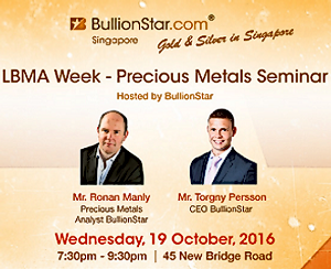 Registration BullionStar's Precious Metals Seminar 19 October