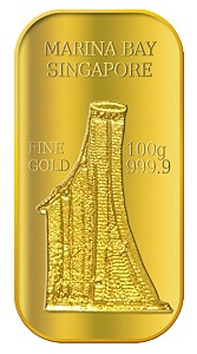 Singapore Gold Bar - MBS or Merlion - 100 g - BullionStar