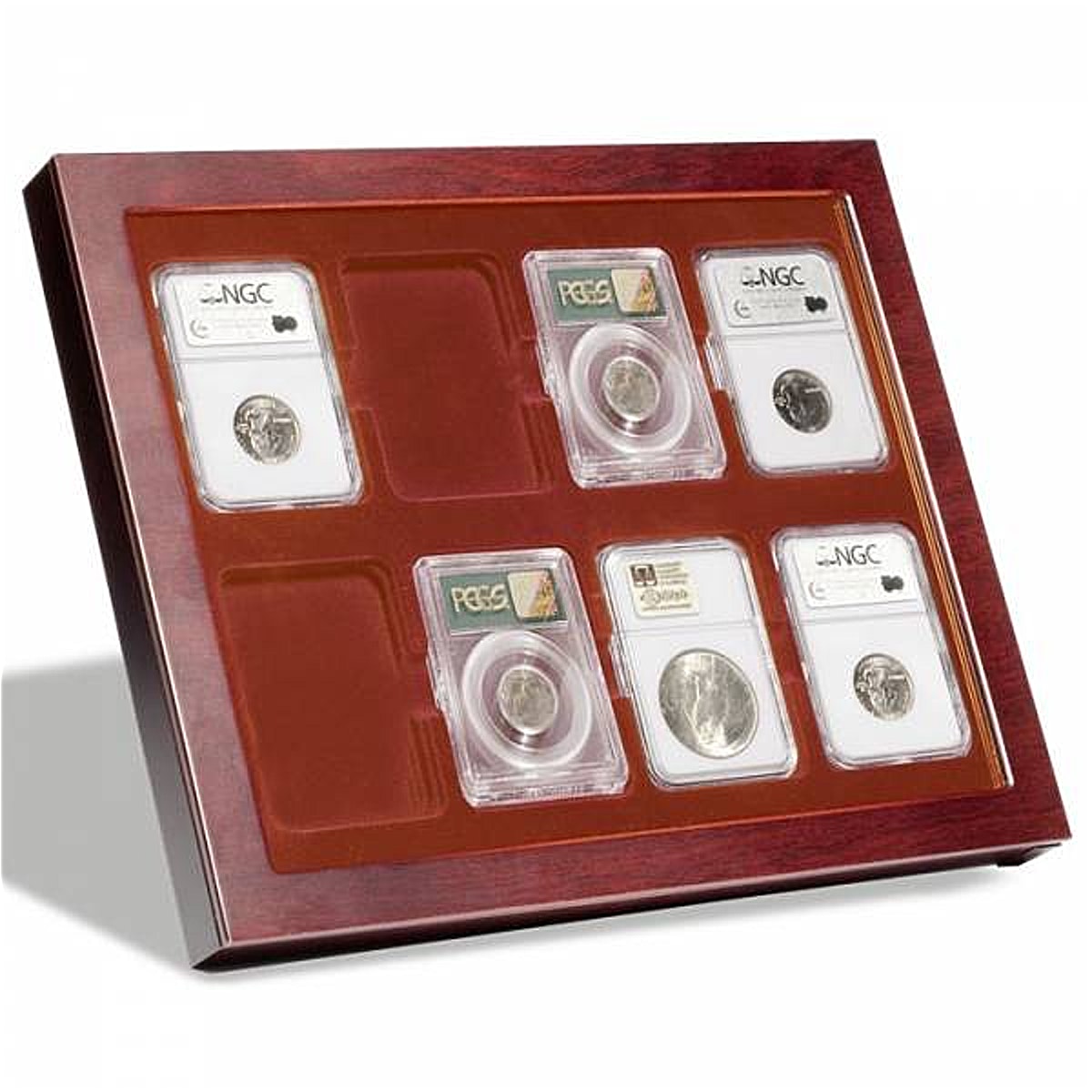 Coin showcase Louvre, for 8 slabs