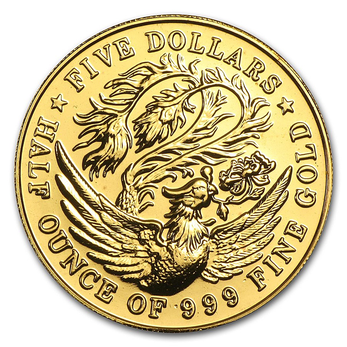 Singapore Gold Phoenix 1983 Proof Circulated in good condition 1/2 oz
