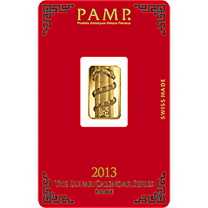 5 Gram PAMP Lunar Series Snake Gold Bullion Bar (Pre-Owned in Good Condition)