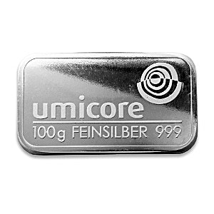 100 Gram Umicore Group Silver Bullion Bar