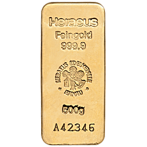 500 Gram Heraeus Gold Bullion Bar