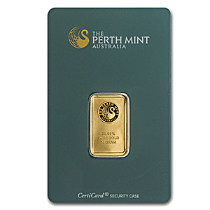 20 Gram Perth Mint Gold Bullion Bar - Green Assay Card