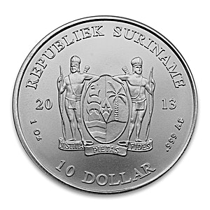 2013 1 oz Suriname Silver Bullion Coin