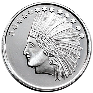 1 oz Silver Towne Indian Commemorative Silver Bullion Round