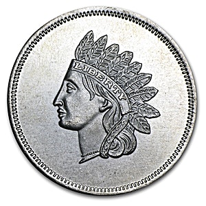 1 oz Indian Head Cent Silver Bullion Round (Without Ridges)