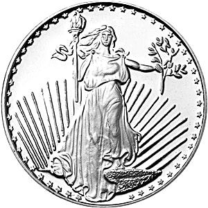 1 oz Silver Towne Saint-Gauden Silver Bullion Round