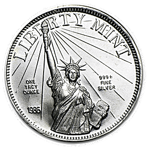 1 oz Liberty Mint Silver Bullion Round (With US Constitution)