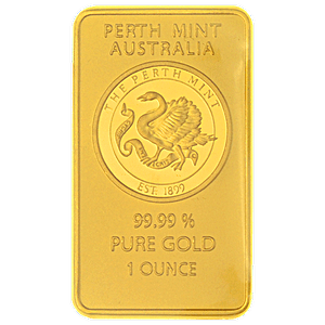 1 oz Perth Mint Gold Bullion Bar - Old Style Swan