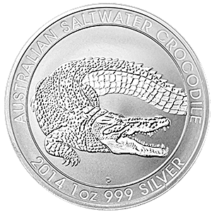 2014 1 oz Australian Saltwater Crocodile Silver Bullion Coin