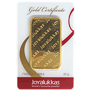 50 Gram Joyalukkas Gold Bullion Bar (Pre-Owned in Good Condition)