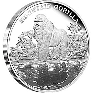 2015 1 oz Niue Endangered Species Mountain Gorilla Silver Coin