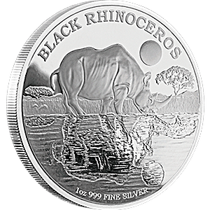 2014 1 oz Niue Endangered Species Black Rhinoceros Silver Coin