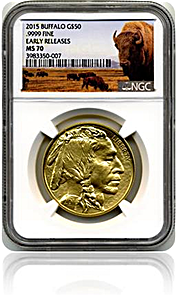 2015 1 oz American Gold Buffalo Bullion Coin - Graded MS 70 by NGC