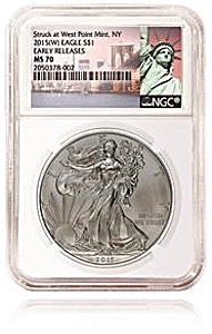 2015 1 oz American Eagle Silver Bullion Coin - Graded MS 69 by NGC