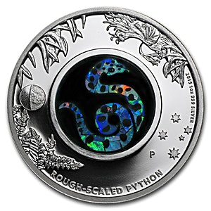 2015 1 oz Australia Opal Rough Scaled Python Silver Coin