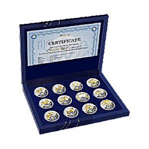 Belarus 12 coin Zodiac Series Proof Silver Coin Set