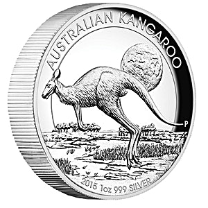 2015 1 oz Australian Kangaroo High-Relief Silver Coin