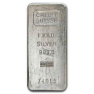 1 Kilogram Credit Suisse Vintage Silver Bullion Bar