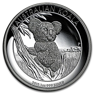 2015 1 oz Australian Koala High-Relief Silver Coin