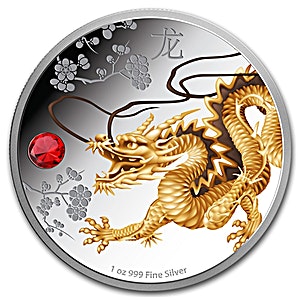 2015 1 oz Niue Feng Shui Dragon Silver Coin