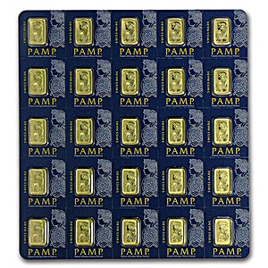 25 x 1 Gram PAMP Multigram Gold Bullion Bar