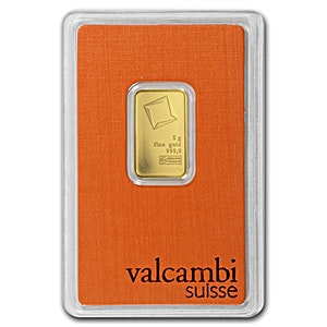 5 Gram Valcambi Swiss Gold Bullion Bar (Pre-Owned in Good Condition)
