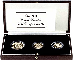 1983 0.9 oz United Kingdom Gold Sovereign Proof 3 Coin Set