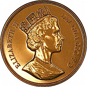 1987 36.62 Gram United Kingdom Five Pound Gold Coin - Brilliant Uncirculated