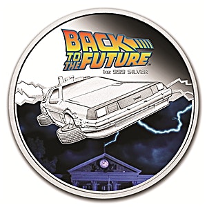 1 oz Tuvalu Back To The Future Proof Silver Coin (With Box & COA)
