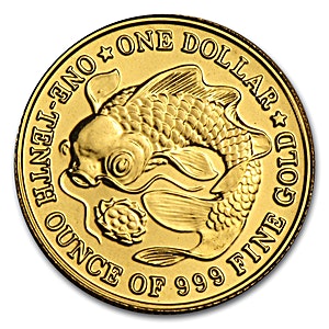 1983 1/10 oz Singapore Gold Koi Proof Coin (Pre-Owned in Good Condition)