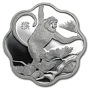 2016 0.8585 oz Canadian $15 Lunar Lotus Monkey Proof (With Box & COA)