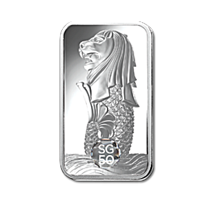 1 oz PAMP Majestic Merlion Silver Coin With Swarovski Crystal Bar (With Box and COA)