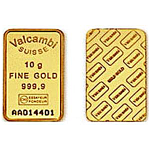 10 Gram Valcambi Swiss Gold Bullion Bar (Pre-Owned, Good Condition)