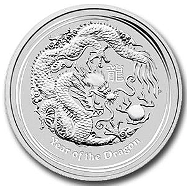 Australian Silver Lunar Series 2012 - Year of the Dragon - 1/2 oz