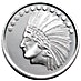 1 oz Silver Towne Indian Commemorative Silver Bullion Round thumbnail