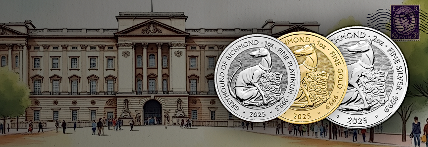 The Royal Tudor Beasts 2025 Greyhound of Richmond 2 oz Silver Bullion Coin
