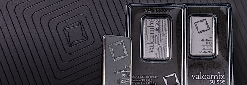 1 oz Valcambi Swiss  Palladium Bar Available to Order