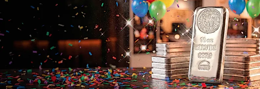 14th Years of BullionStar, Anniversary Offer: 10 oz Nadir Silver Bar at Spot
