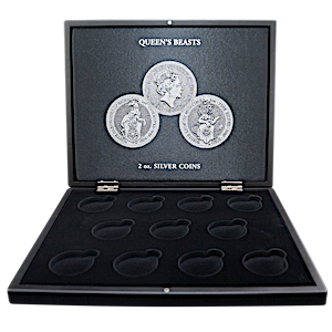 Display Coin Case for 11 Queen’s Beast 2 oz Silver Coins in Original Capsules