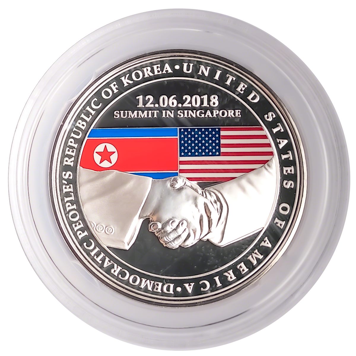 Singapore Mint Silver Trump Kim Summit 2018 - Proof - Circulated