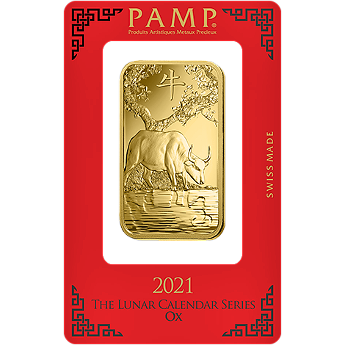 PAMP Lunar Series 2021 Gold Bar Year of the Ox 100 g
