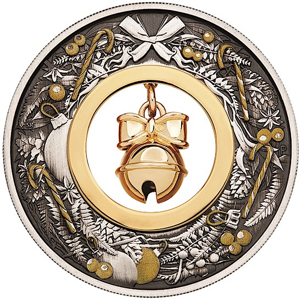 Australian silver jingle bell 2022 antiqued finish 2 oz