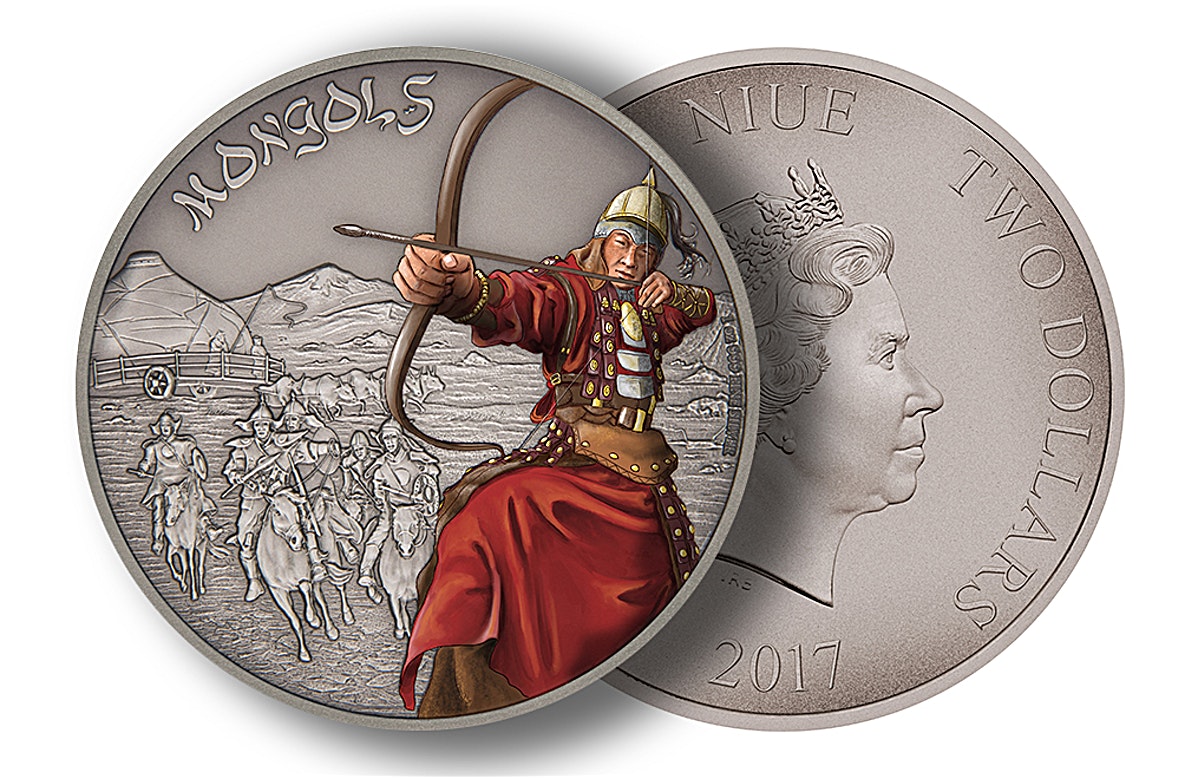 Niue 2017 Silver Warriors Of History Mongols Antique Finish 1 Oz